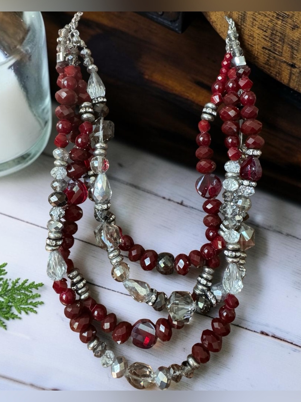 White House Black Market Multi-Strand Beaded Statement Necklace - SKU DR